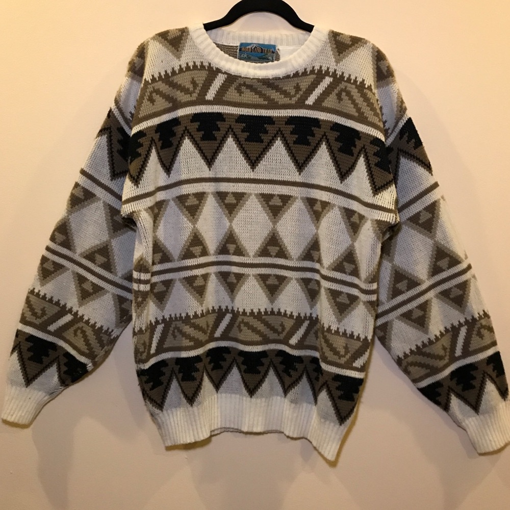 Oversized Neutral Patterned Sweater